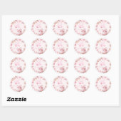 Autocollants Ronds de Faveur Rose Douce Une (Feuille)