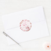 Autocollants Ronds de Faveur Rose Douce Une (Enveloppe)