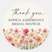 Autocollants ronds de Fête de Fiançailles Fleurs e (Devant)