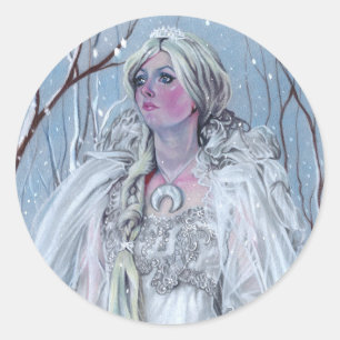 Autocollants ronds de la reine des neiges
