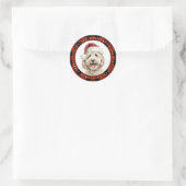 Autocollants ronds de Labradoodle de Noël (Sac)