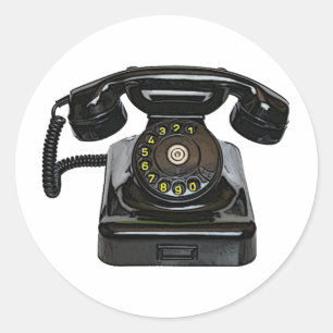 Autocollants ronds de téléphone vintage