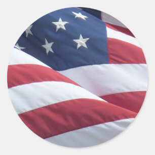 Autocollants Ronds Drapeau Américain