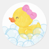 Autocollants Ronds en Aquarelle de Canard en Caout (Devant)