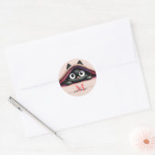 Autocollants Ronds Fille Monogramme Script Peek-a- (Enveloppe)