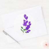 Autocollants Ronds Fleur Sauvage Violette (Enveloppe)
