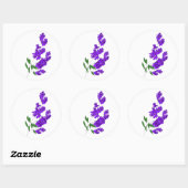 Autocollants Ronds Fleur Sauvage Violette (Feuille)