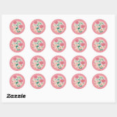 Autocollants Ronds Fleurs (Feuille)