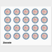Autocollants Ronds Fleurs (Feuille)