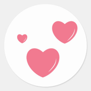 Autocollants Ronds Love Heart