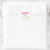 Autocollants ronds Merry & Bright (Sac)