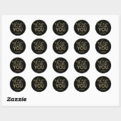 Autocollants ronds noirs et or faux (Feuille)
