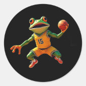 Autocollants ronds noirs petits Grenouille de bask (Devant)