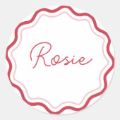 Autocollants Ronds Personnalisés Vagues Courbes (Devant)