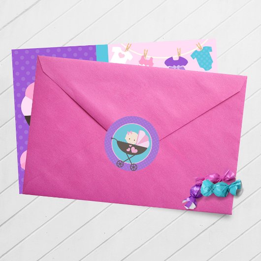 Autocollants Ronds Poupée Bébé Fille