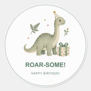 Autocollants ronds pour un anniversaire ROAR-some