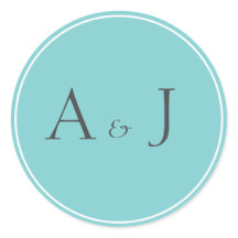 Autocollants ronds solides turquoises