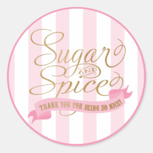 Autocollants Ronds Sucre et Épice Or Rose