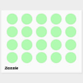 Autocollants Ronds Vert Menthe Uni Moderne Vierges (Feuille)
