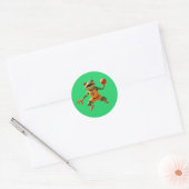 Autocollants ronds verts petits Grenouille de bask (Enveloppe)