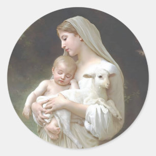 Autocollants Ronds Vierge et Enfant L'Innocence