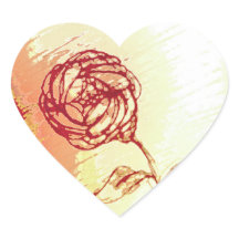 Autocollants Rose Rustique