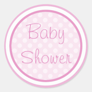 Autocollants roses de baby shower