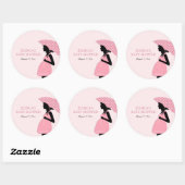 Autocollants roses de baby shower de parapluie de (Feuille)