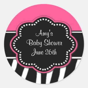 Autocollants roses de baby shower ou