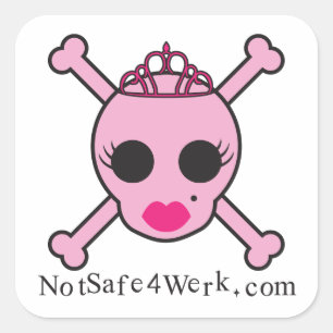 autocollants roses de crâne de NotSafe4Werk.com