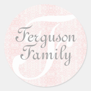 Autocollants (roses) de famille de monogramme