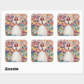 Autocollants roses de la première communion cathol (Feuille)