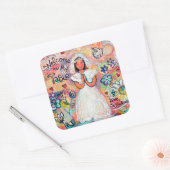 Autocollants roses de la première communion cathol (Enveloppe)