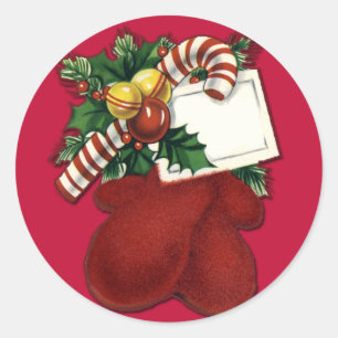 Autocollants rouges d'étiquette de cadeau de