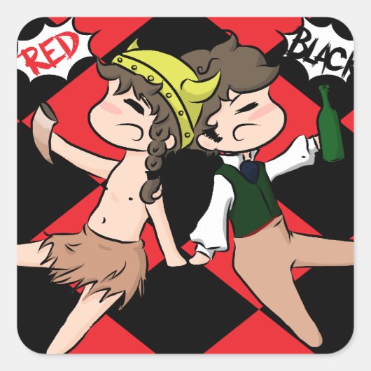 Autocollants rouges et noirs (Devant)