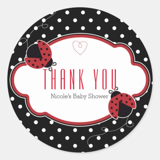 Autocollants rouges et noirs de coccinelle pour fê (Devant)