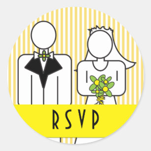 Autocollants rsvp de mariée et de chambre