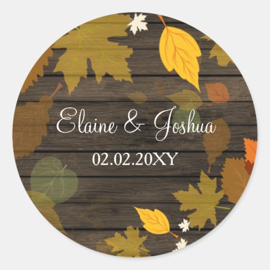 Autocollants Rustic Barn Wood Mariage de automne (Devant)