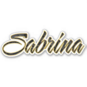 Autocollants Sabrina black gold lettering