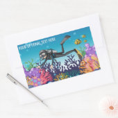 Autocollants Scuba Diver texte personnalisé (Enveloppe)