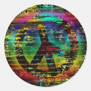 Autocollants Signe de Paix Grunge Arc-en-Ciel Abst