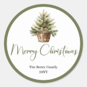 Autocollants simples de nom de famille de Noël min (Devant)