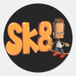 Autocollants Sk8 Skateboard