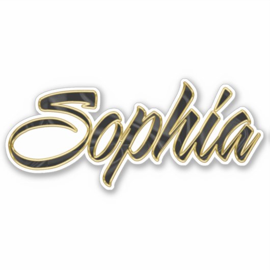 Autocollants Sophia black gold lettering (Devant)