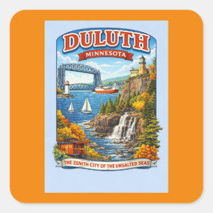 Autocollants Souvenir de Duluth Minnesota–Lac Supé
