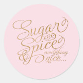 Autocollants sucre et épice rose et or (Devant)