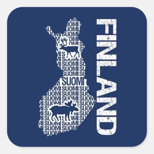 Autocollants sur carte FINLANDE personnalisables (Devant)
