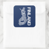 Autocollants sur carte FINLANDE personnalisables (Sac)