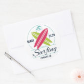Autocollants Surfer de nom personnalisé (Enveloppe)