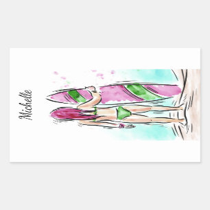Autocollants Surfer Girl